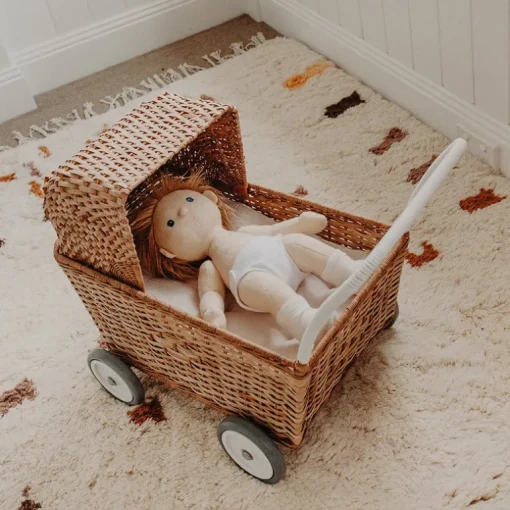 Poppenwagen - Rattan Strolley Natural
