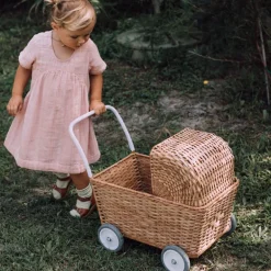 Poppenwagen - Rattan Strolley Natural