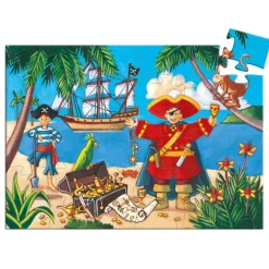Puzzel in silhouetdoos De piraat en zijn schat - 36 stukjes