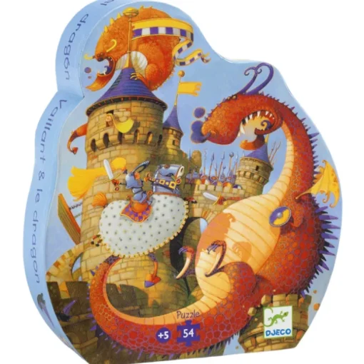 Puzzel in silhouetdoos Vaillant et le Dragon - 54 stukjes