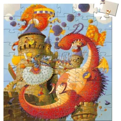 Puzzel in silhouetdoos Vaillant et le Dragon - 54 stukjes