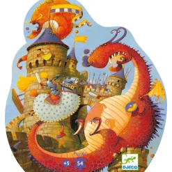 Puzzel in silhouetdoos Vaillant et le Dragon - 54 stukjes