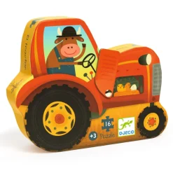 Puzzel in silhouette doos Tractor - 16 stukjes