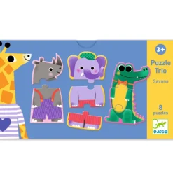 Puzzel Trio Savana - 8 puzzels van 3 stukjes