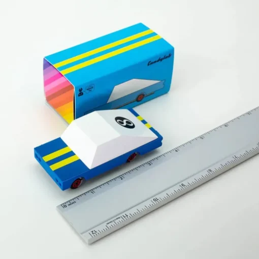 Racer Blue #8 (F830) 8,9X4,1X3Cm, Wooden Diecast, Magnetic, In