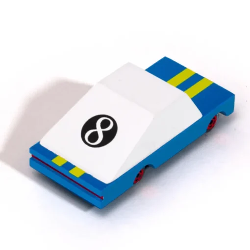 Racer Blue #8 (F830) 8,9X4,1X3Cm, Wooden Diecast, Magnetic, In
