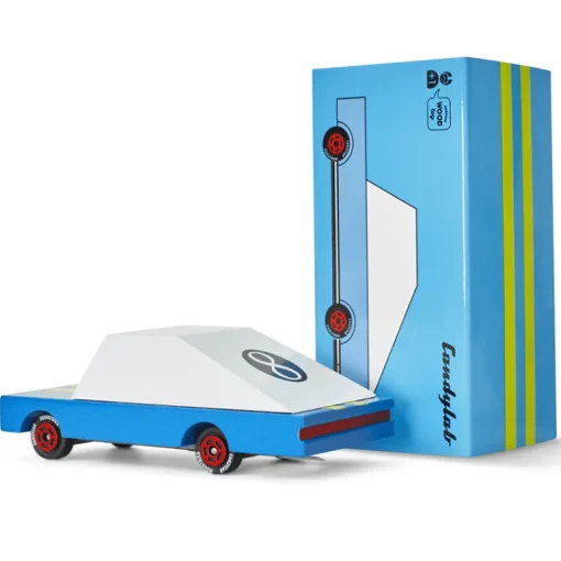 Racer Blue #8 (F830) 8,9X4,1X3Cm, Wooden Diecast, Magnetic, In