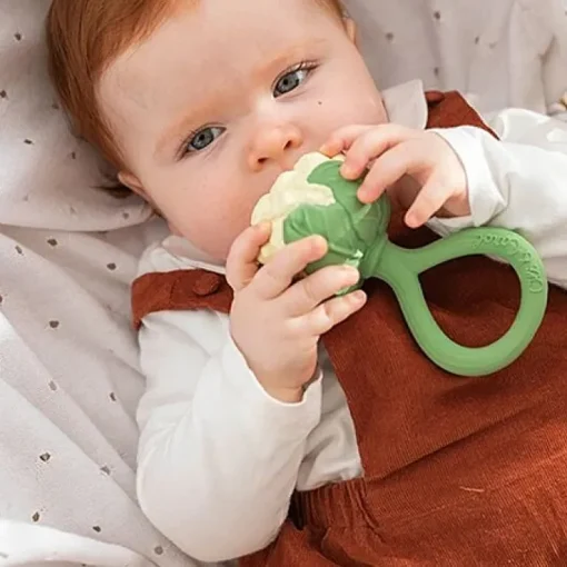 Rammelaar En Bijtspeeltje | Cauliflower Rattle Toy