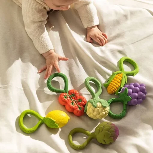 Rammelaar En Bijtspeeltje | Cauliflower Rattle Toy