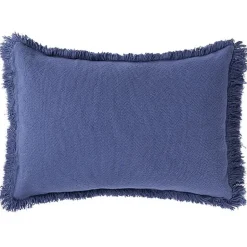 Rechthoekig Kussen Landscape Fringes Cushion Cobalt