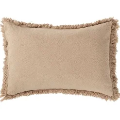 Rechthoekig Kussen Landscape Fringes Cushion Sesame