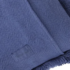 Rechthoekig Kussen Landscape Fringes Cushion Cobalt