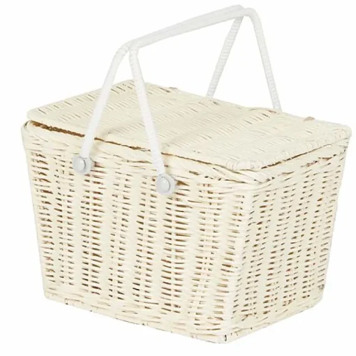 Rotan Mandje Met Deksel | Piki Basket Chalk