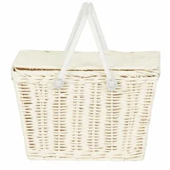 Rotan Mandje Met Deksel | Piki Basket Chalk