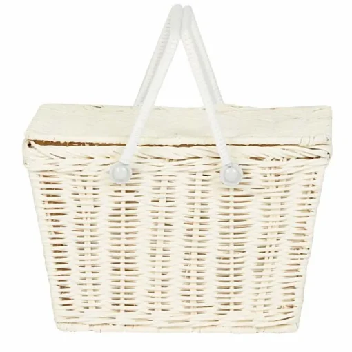 Rotan Mandje Met Deksel | Piki Basket Chalk