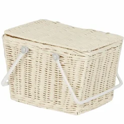 Rotan Mandje Met Deksel | Piki Basket Chalk