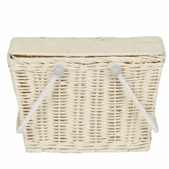 Rotan Mandje Met Deksel | Piki Basket Chalk