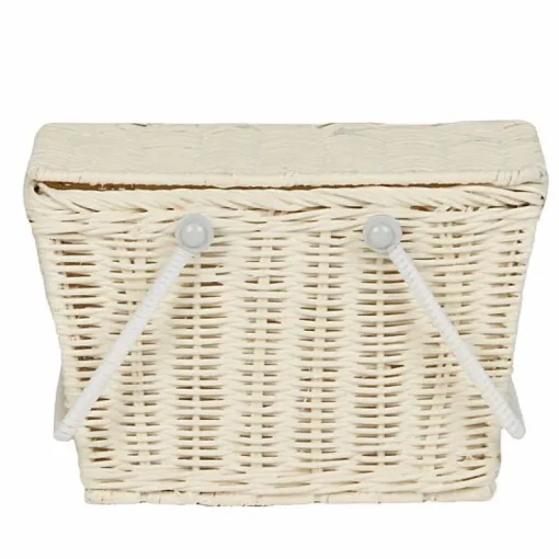 Rotan Mandje Met Deksel | Piki Basket Chalk