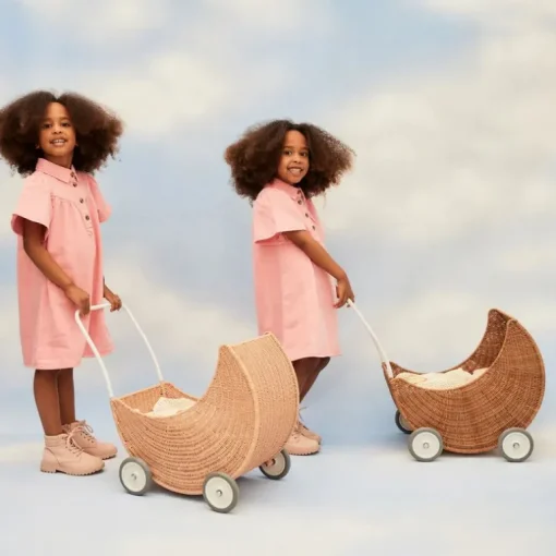 Rotan Poppenwagen - Moon Strolley Naturel
