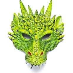Rubberen Drakenmasker - Groen