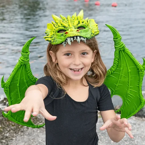 Rubberen Drakenmasker - Groen