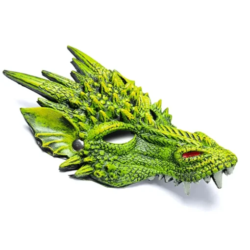 Rubberen Drakenmasker - Groen