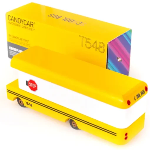 School Bus (T548) 13,3X4,1X4,6Cm, Wooden Diecast, In Giftbox,