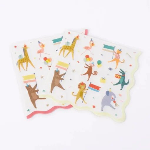 Servetten Animal Parade Large Napkins - set van 16