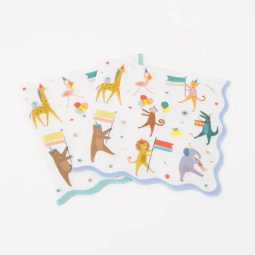 Servetten Animal Parade Large Napkins - set van 16