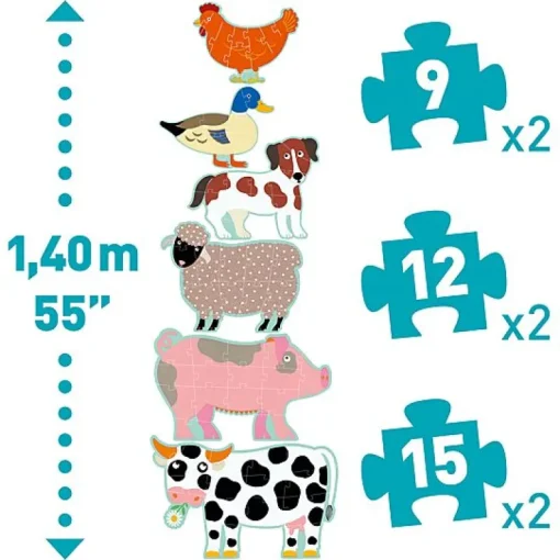 Set Met 6 Grote Puzzels Honoré En Zijn Vrienden | 9 Tot 15 Stukjes