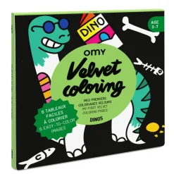 Set van 6 fluwelen kleurplaten Velvet Coloring - Dino