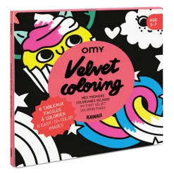 Set van 6 fluwelen kleurplaten Velvet Coloring - Kawaii
