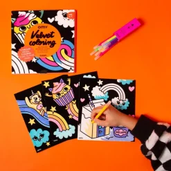 Set van 6 fluwelen kleurplaten Velvet Coloring - Kawaii