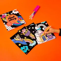 Set van 6 fluwelen kleurplaten Velvet Coloring - Kawaii