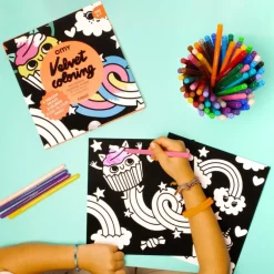 Set van 6 fluwelen kleurplaten Velvet Coloring - Kawaii