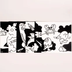 Set van 6 fluwelen kleurplaten Velvet Coloring - Dino