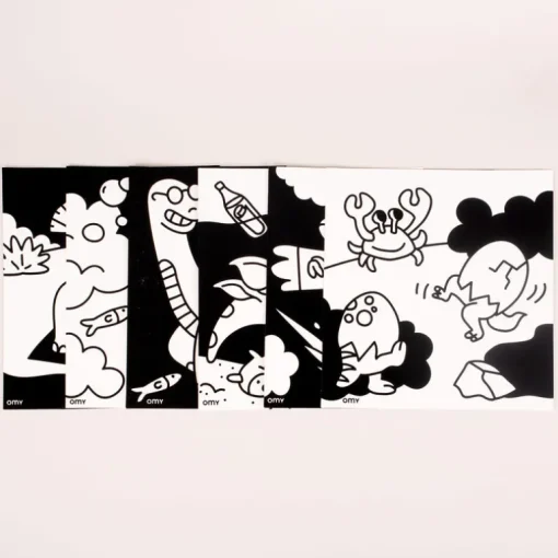 Set van 6 fluwelen kleurplaten Velvet Coloring - Dino