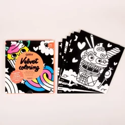Set van 6 fluwelen kleurplaten Velvet Coloring - Kawaii