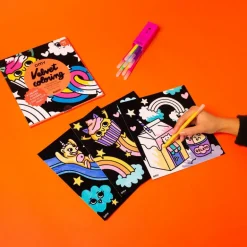 Set van 6 fluwelen kleurplaten Velvet Coloring - Kawaii