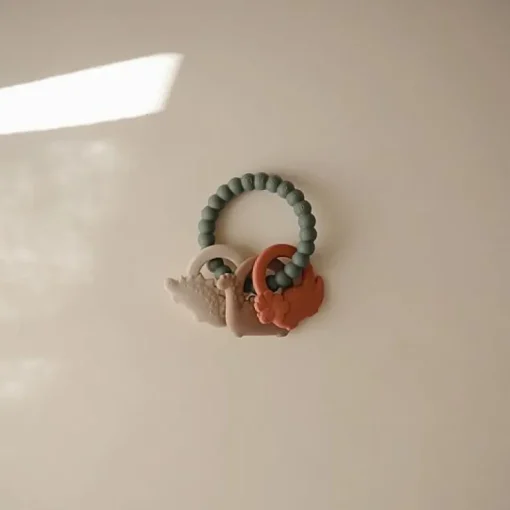 Siliconen bijtspeeltje rammelaar - Dino