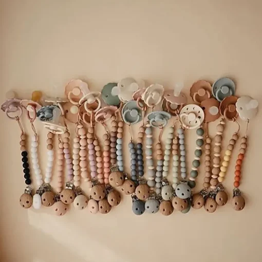 Siliconen EVA Fopspeenketting - Pale Taupe