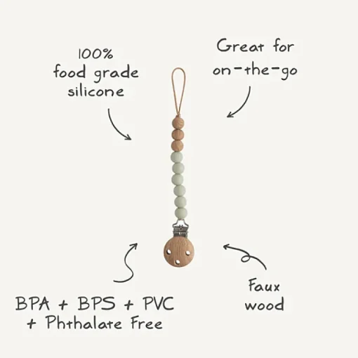 Siliconen EVA Fopspeenketting - Pale Taupe