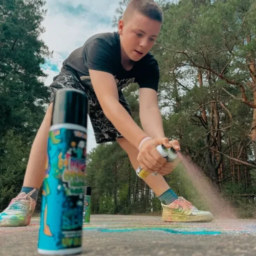 Spuitbus met stoepkrijt Neo Chalk Spray – 150 ml - Geel