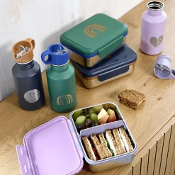 Stalen Brooddoos - Lunchbox Stainless Steel Little Gang Rainbow Green