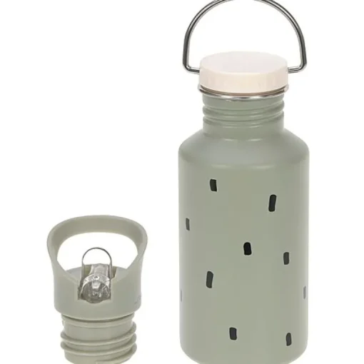 Stalen Drinkfles | Happy Prints Light Olive
