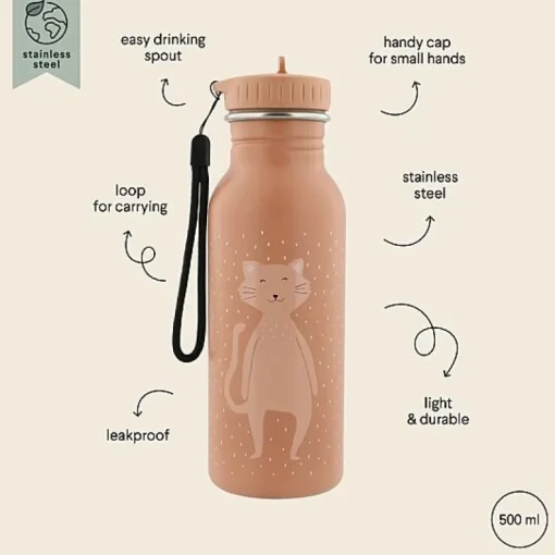 Stalen Drinkfles Mrs. Cat - 500 ml