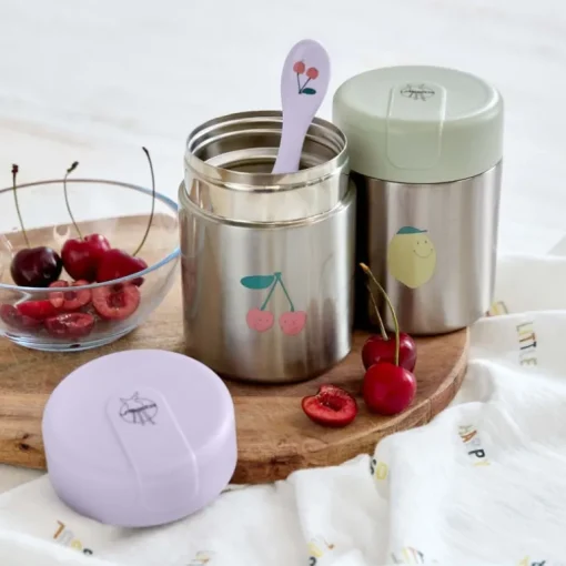 Stalen Food Jar Happy Fruits Cherry - 315 ml