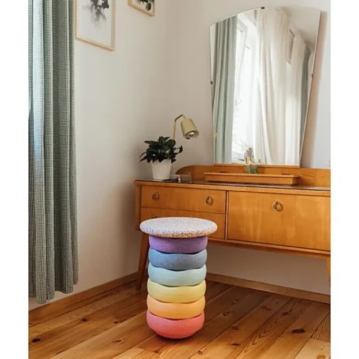 Stapelstein Rainbow Set Pastel - set van 6 + 1 GRATIS balansbord Confetti