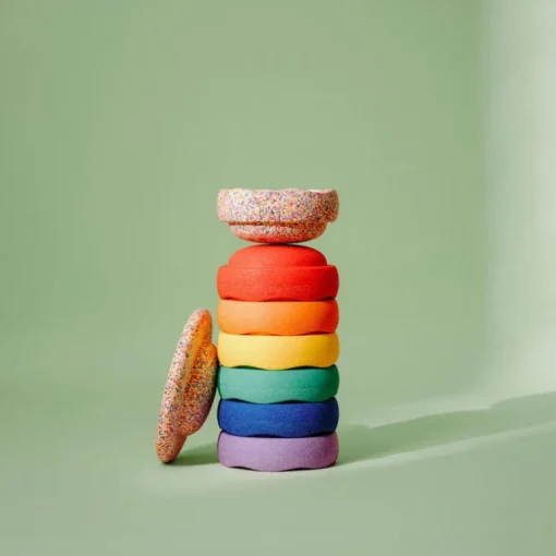 Stapelstein® SPECIAL Rainbow Classic Compleet Set van 6+1 + GRATIS Balansbord