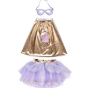 Superheldenkostuum Met Tutu En Masker Metallic Rose Gold Lilac